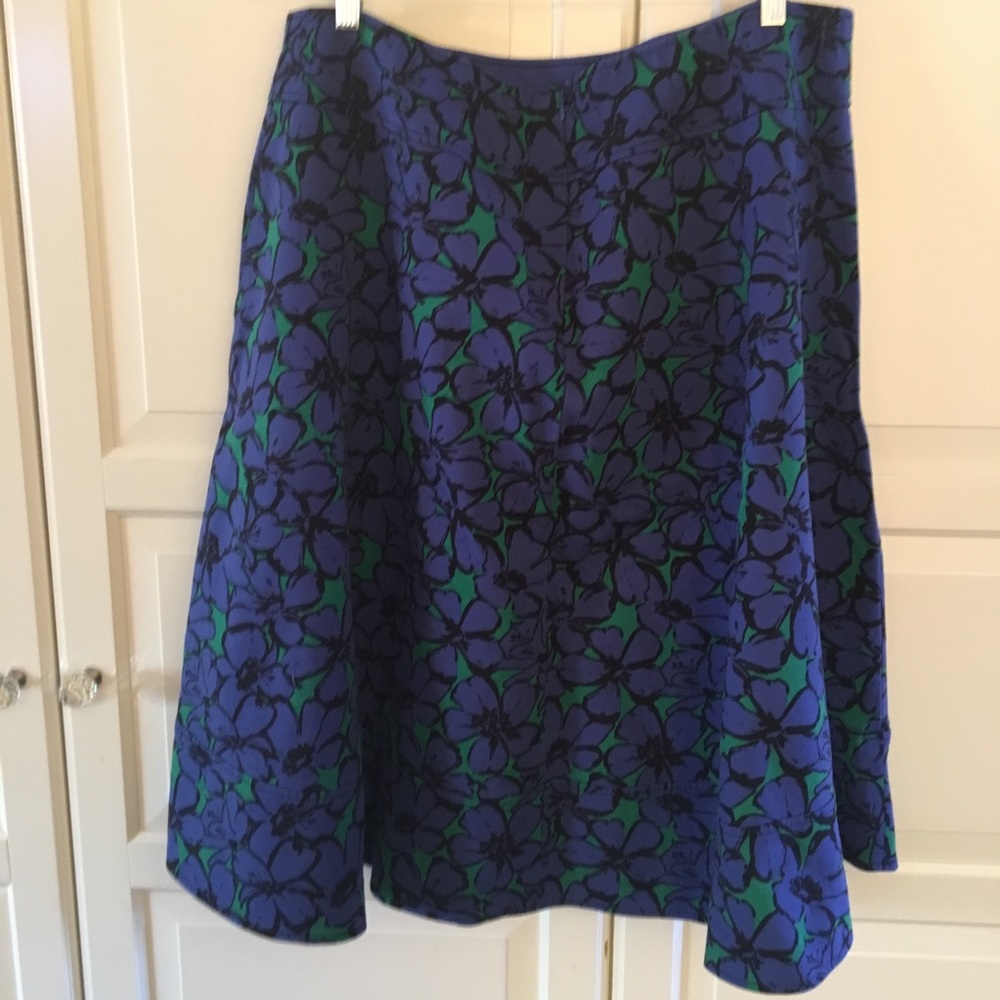 Lane Bryant Green/Blue Floral Skirt